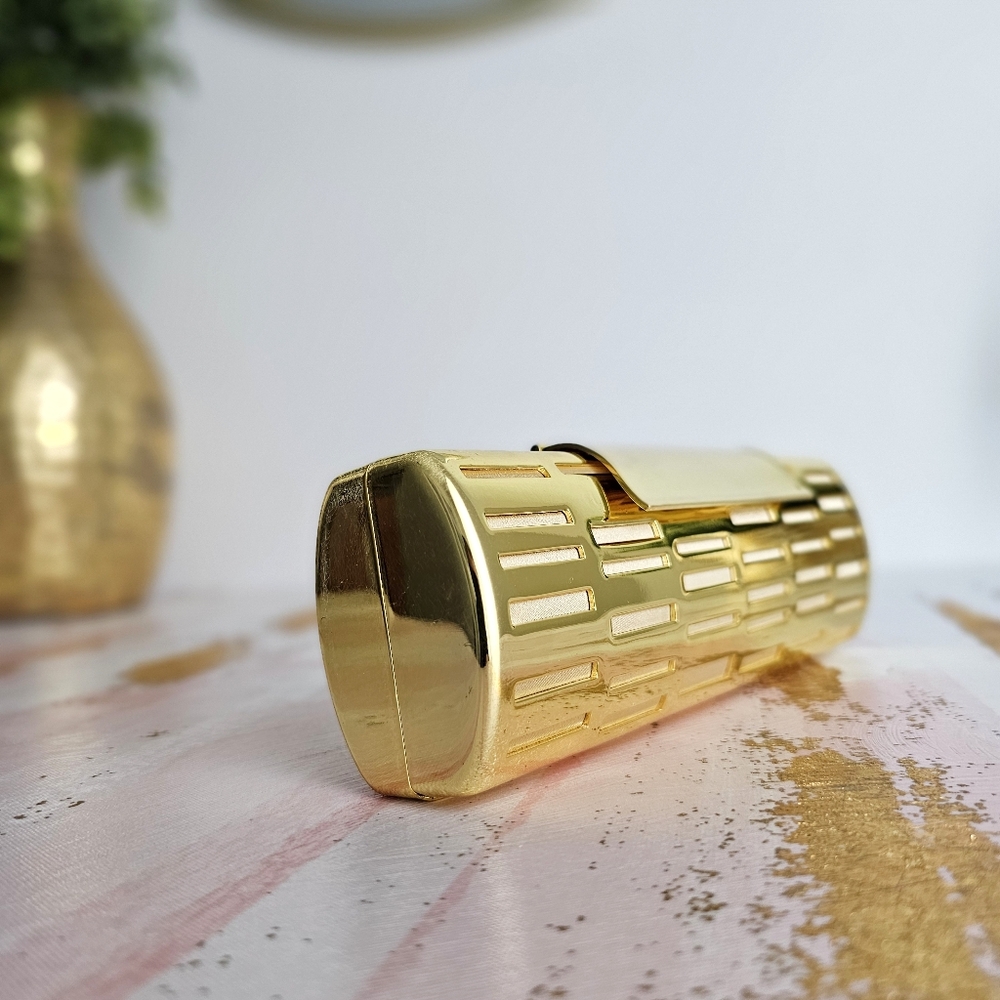 Rave Gold Metallic Clutch By Glass Handbag Luxury Lightning Minimalist Clutch - Picture 3 of 14
